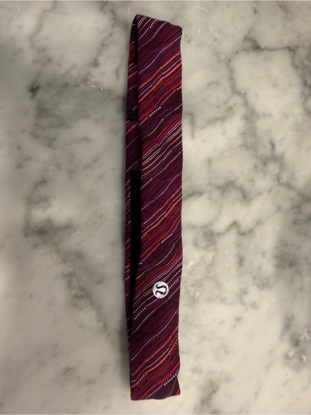 lululemon athletica head and Plum and Red Striped Tie
